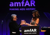 Roberto Cavalli and Cindy Crawford at the amfAR