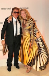 Roberto Cavalli with Marta Marzotto